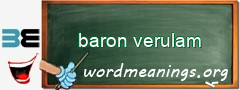 WordMeaning blackboard for baron verulam